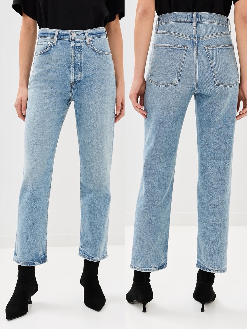 AGOLDE 90s Pinch Waist Crop Jeans in Light Blue